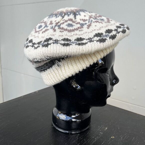 Vintage 70s Hanes Her Way Fair Isle Knit Beret Hat in Soft Pastels, NWOT - Picture 2 of 9